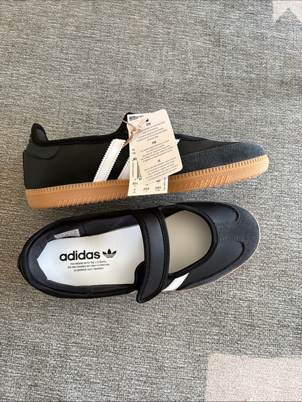 adidas Black, White & Gum Mary Jane Strap adidas Originals Samba Jane - Picture 7 of 8